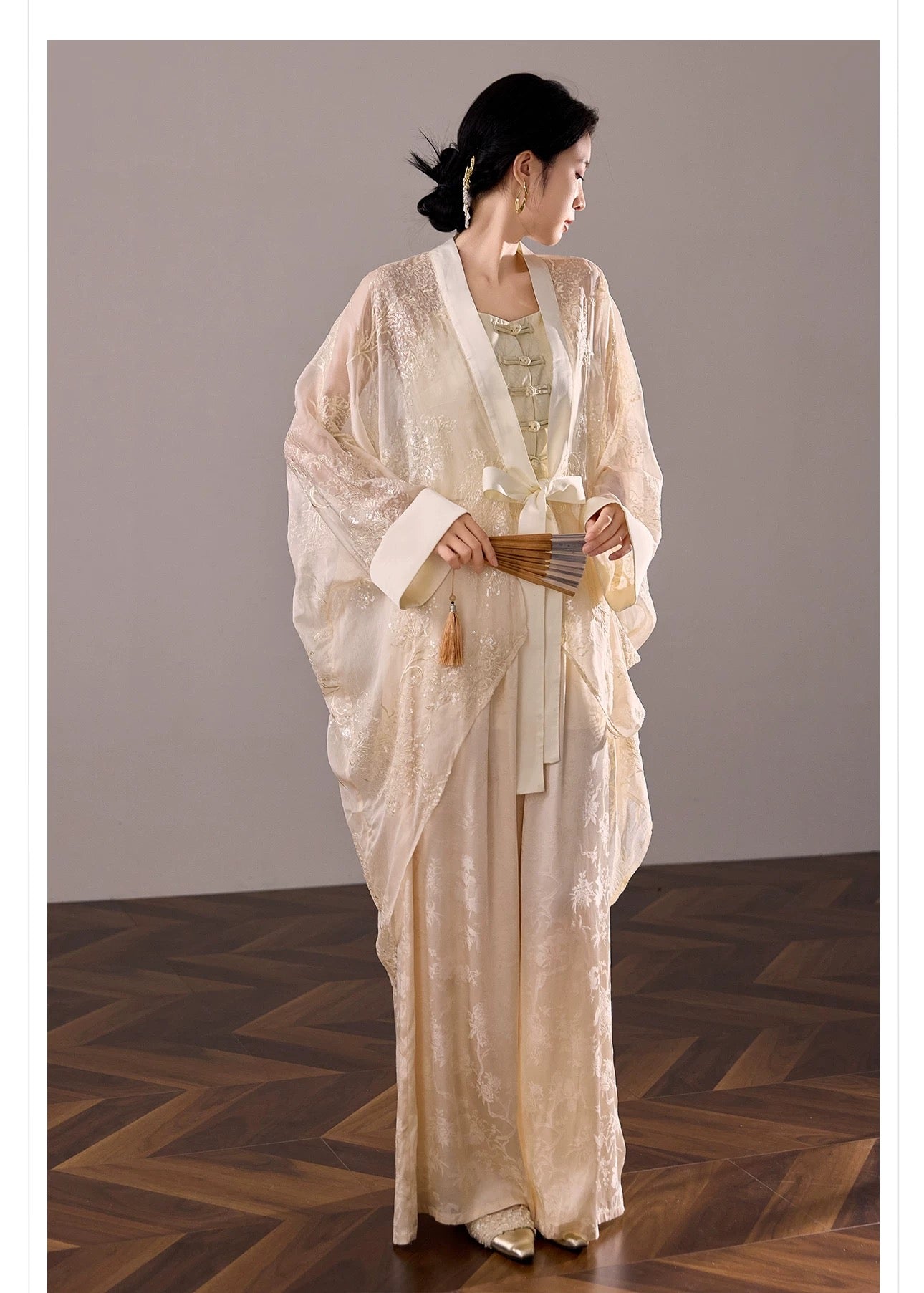Amani Silk Kimono Ivory