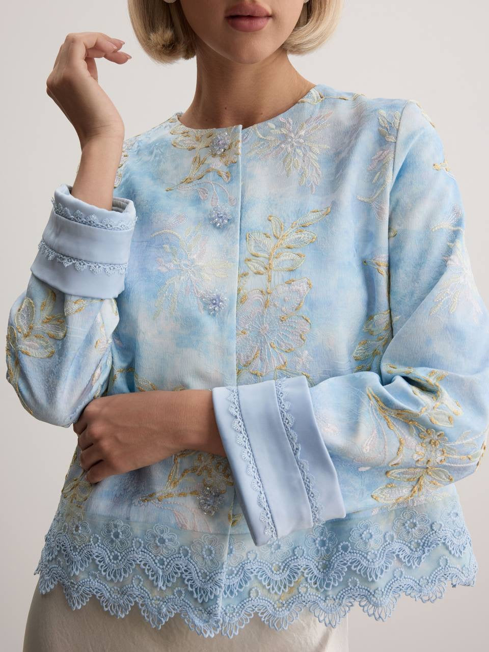 Serena Embroidered Jacquard Jacket