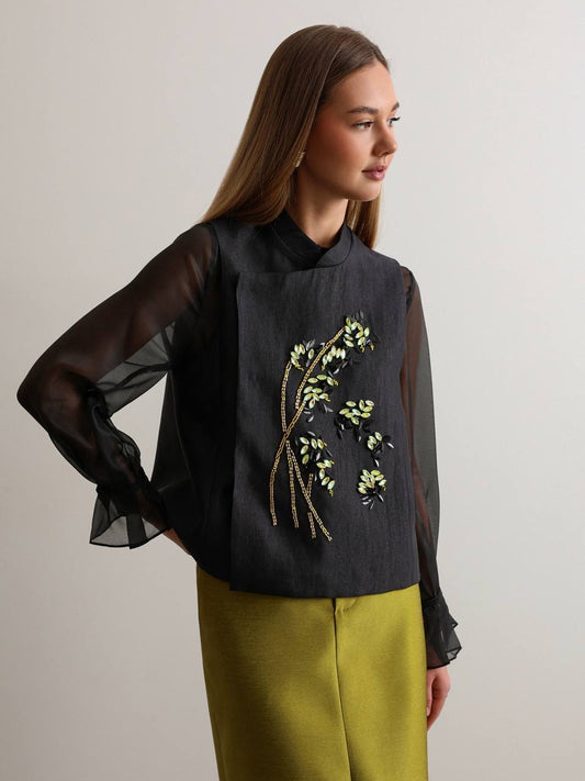 Mei Embellished Vest Black