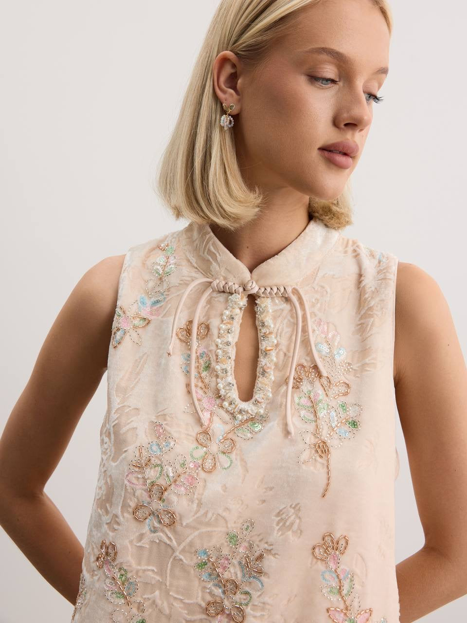 Aurélie Embroidered Mini Dress