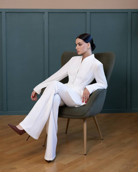 A-Mora Power Sculpt White Suit