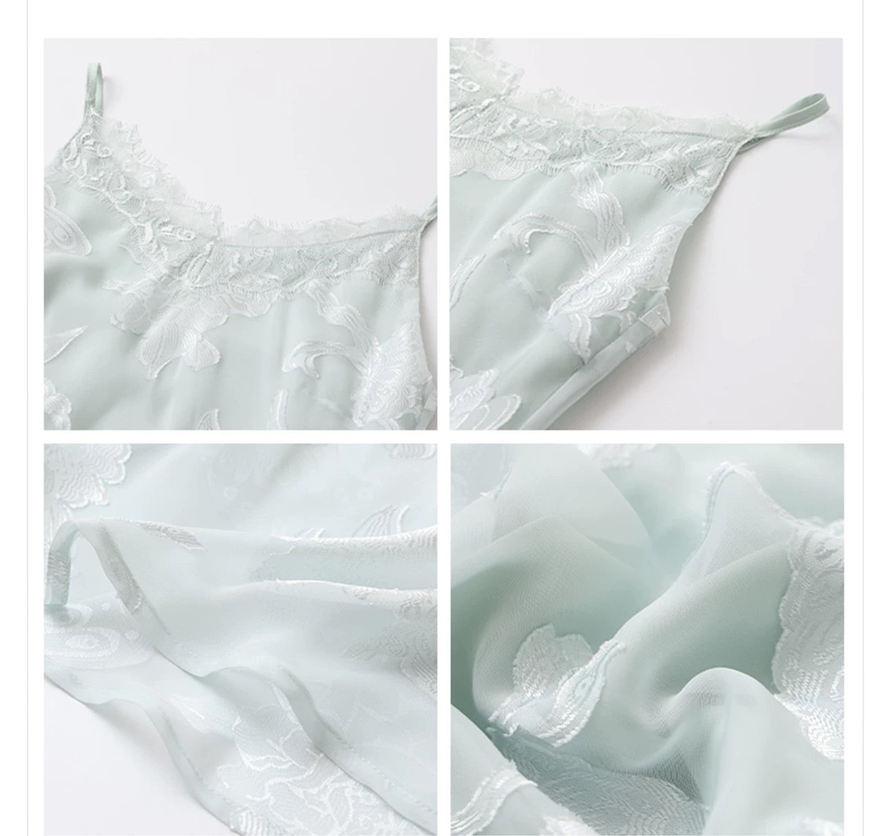 Lina Silk Slip Dress Mist Blue