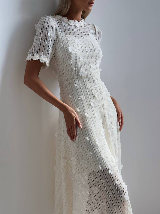 Fiora Floral Lace Midi Dress