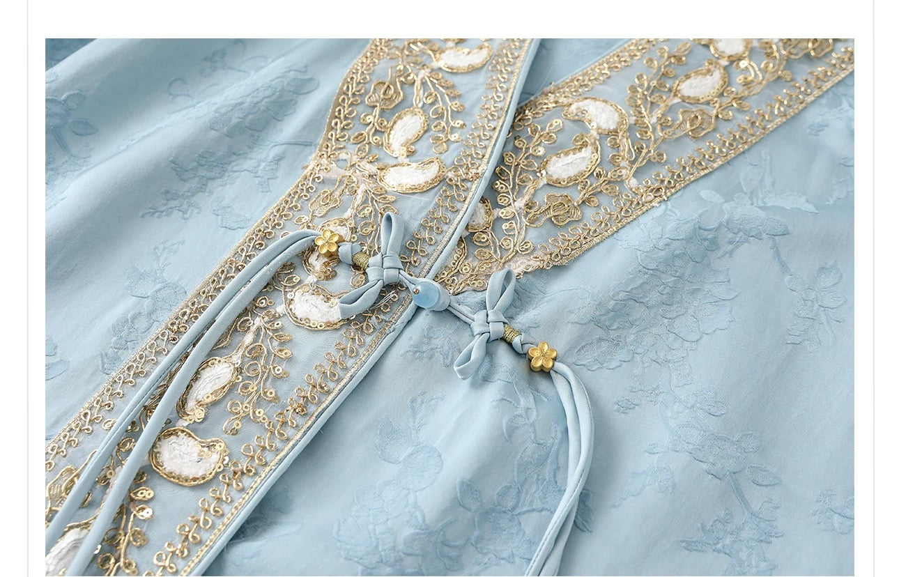 Zahra Silk Kimono Sky Blue