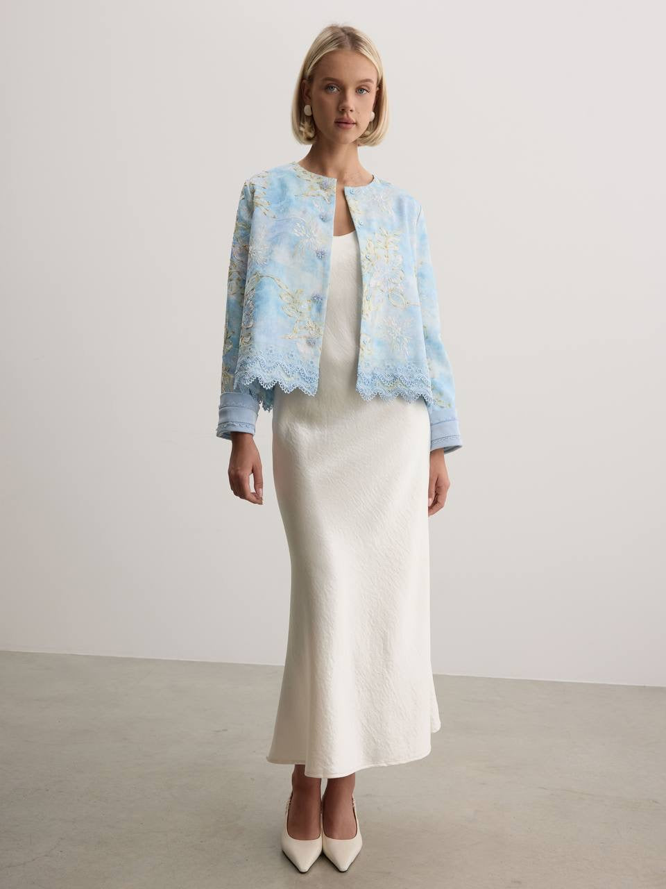 Serena Embroidered Jacquard Jacket