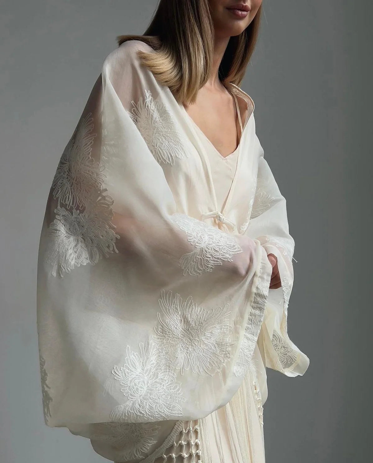 Embroidered Kimono Blouse