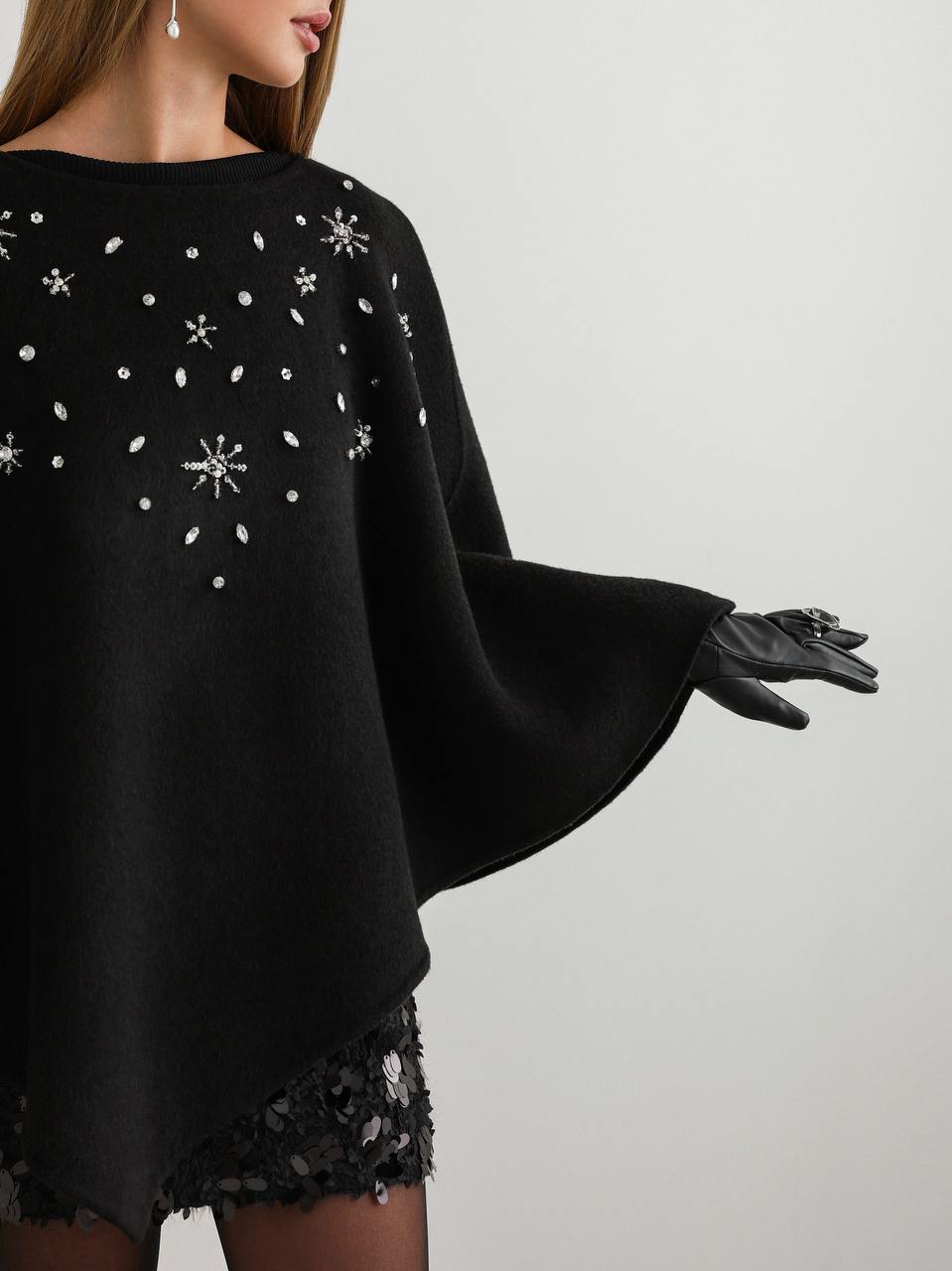 Celeste Crystal Knit Cape