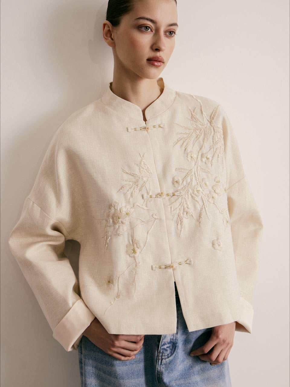 Mei Linen Embroidered Jacket