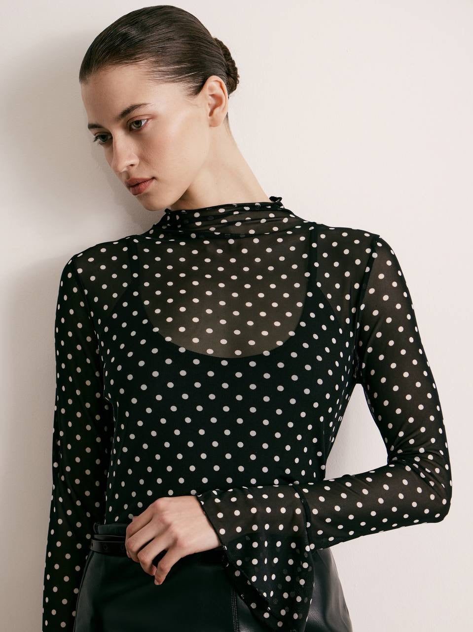 Colette Polka Dot Mesh Top