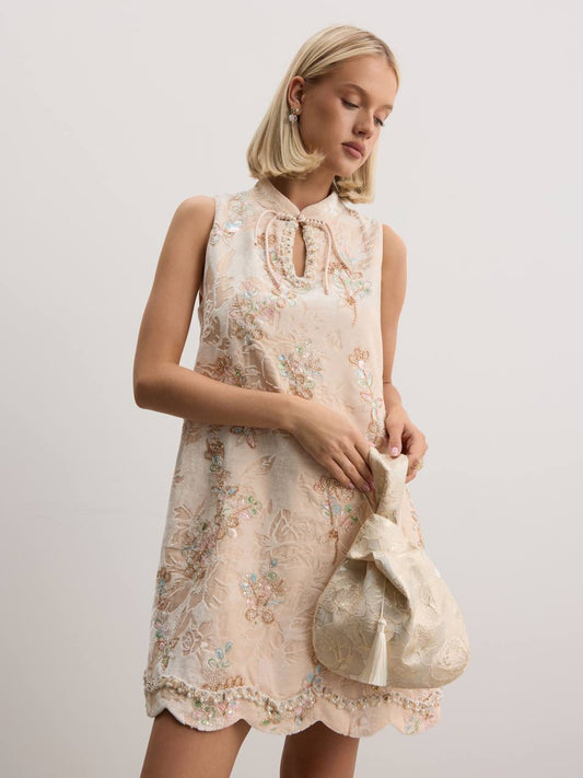 Aurélie Embroidered Mini Dress