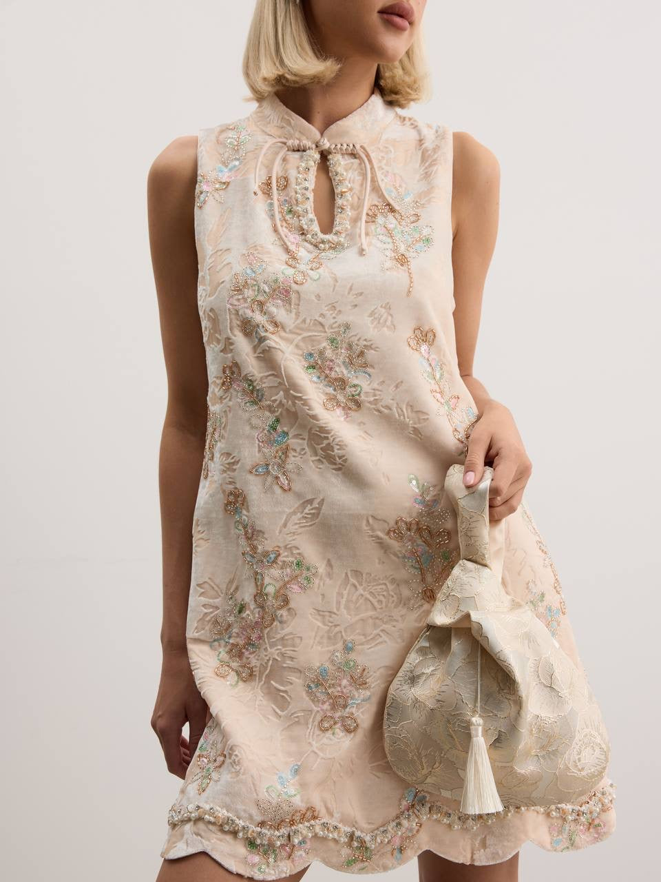 Aurélie Embroidered Mini Dress