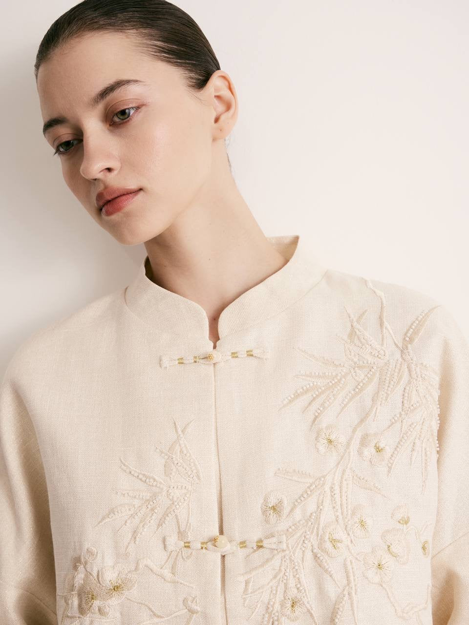 Mei Linen Embroidered Jacket