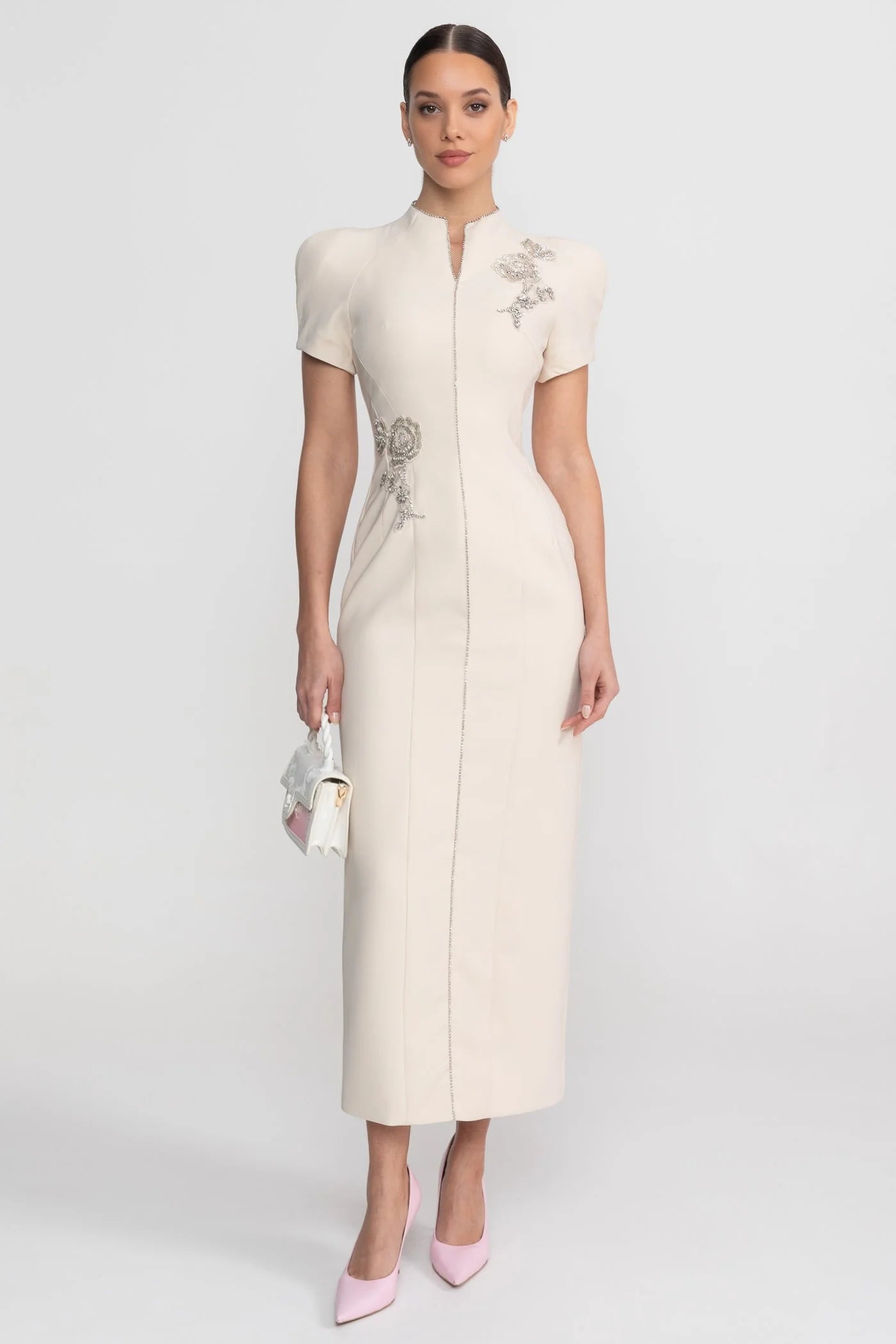 Aurelia — ivory maxi dress with embroidery