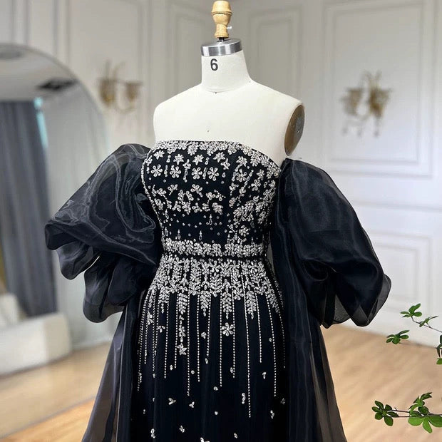 Noctelle Black Gown – Luxury 2-in-1 Evening Dress