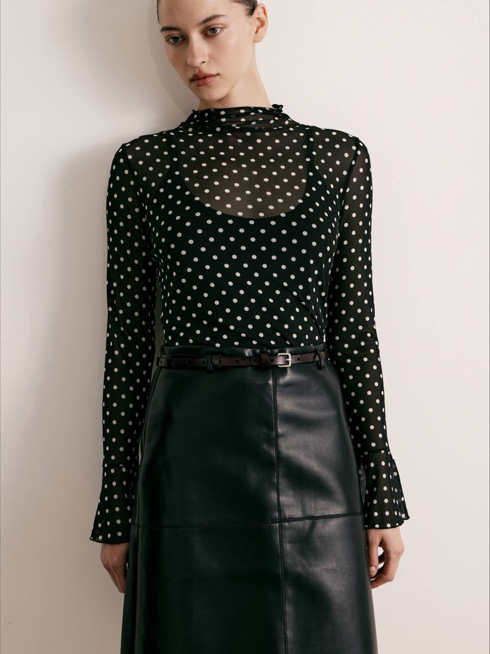 Colette Polka Dot Mesh Top