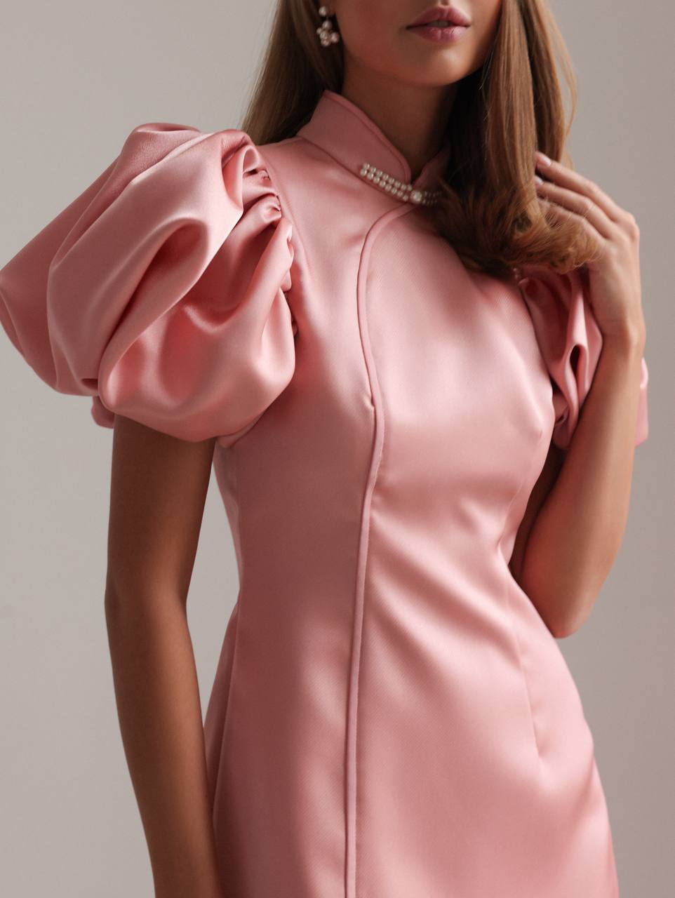 Sculptural Sleeve Mini Dress
