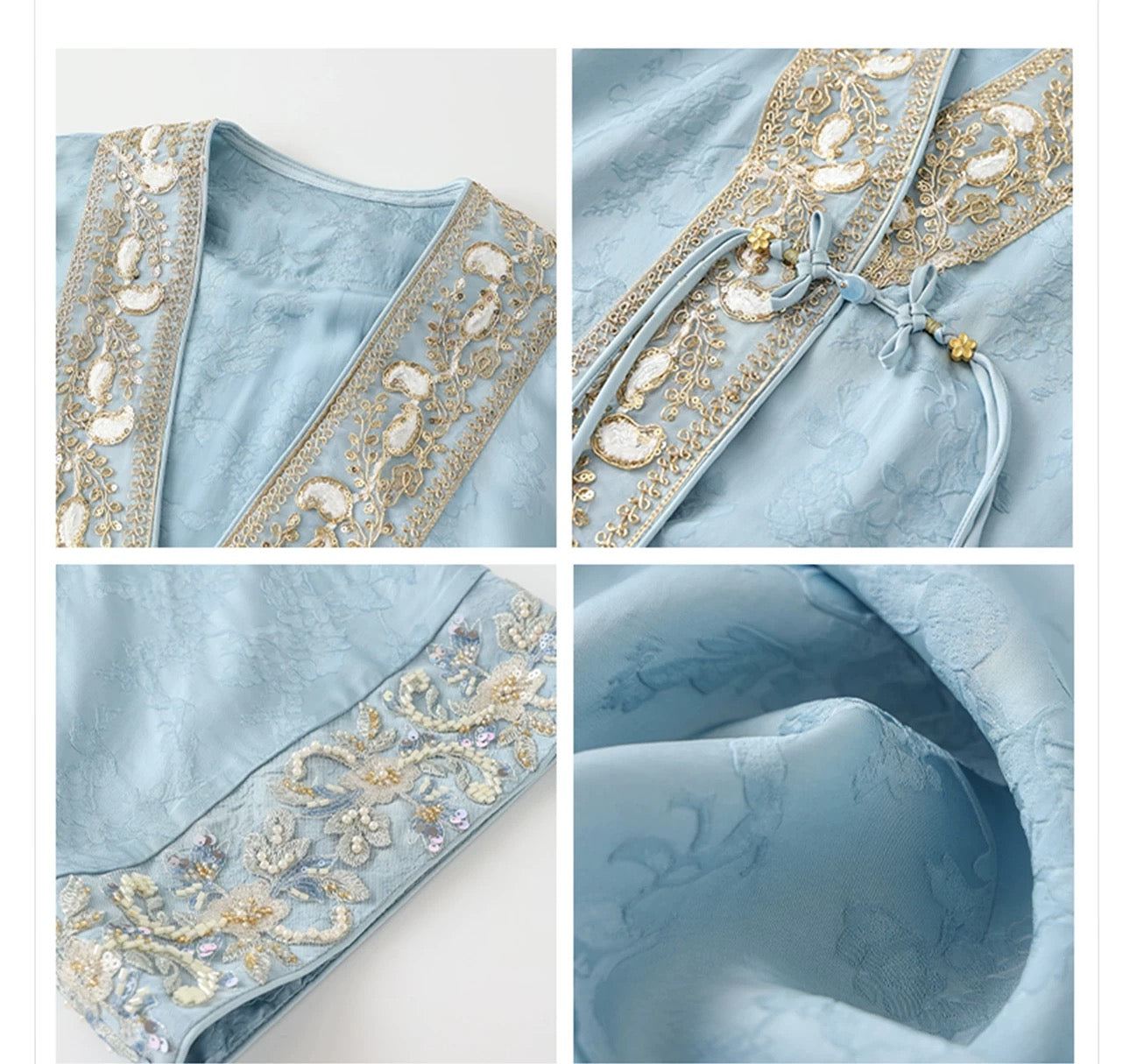Zahra Silk Kimono Sky Blue
