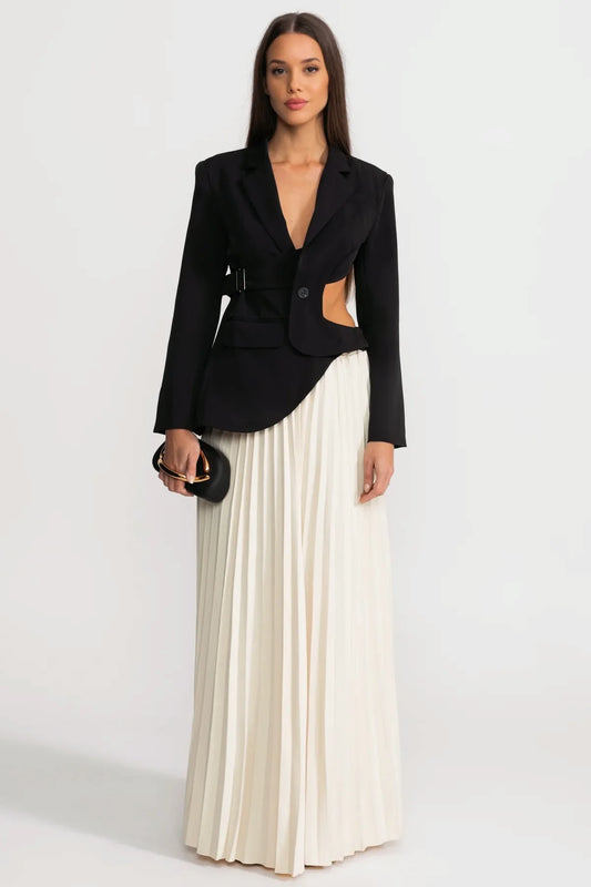 Pleated Maxi Skirt