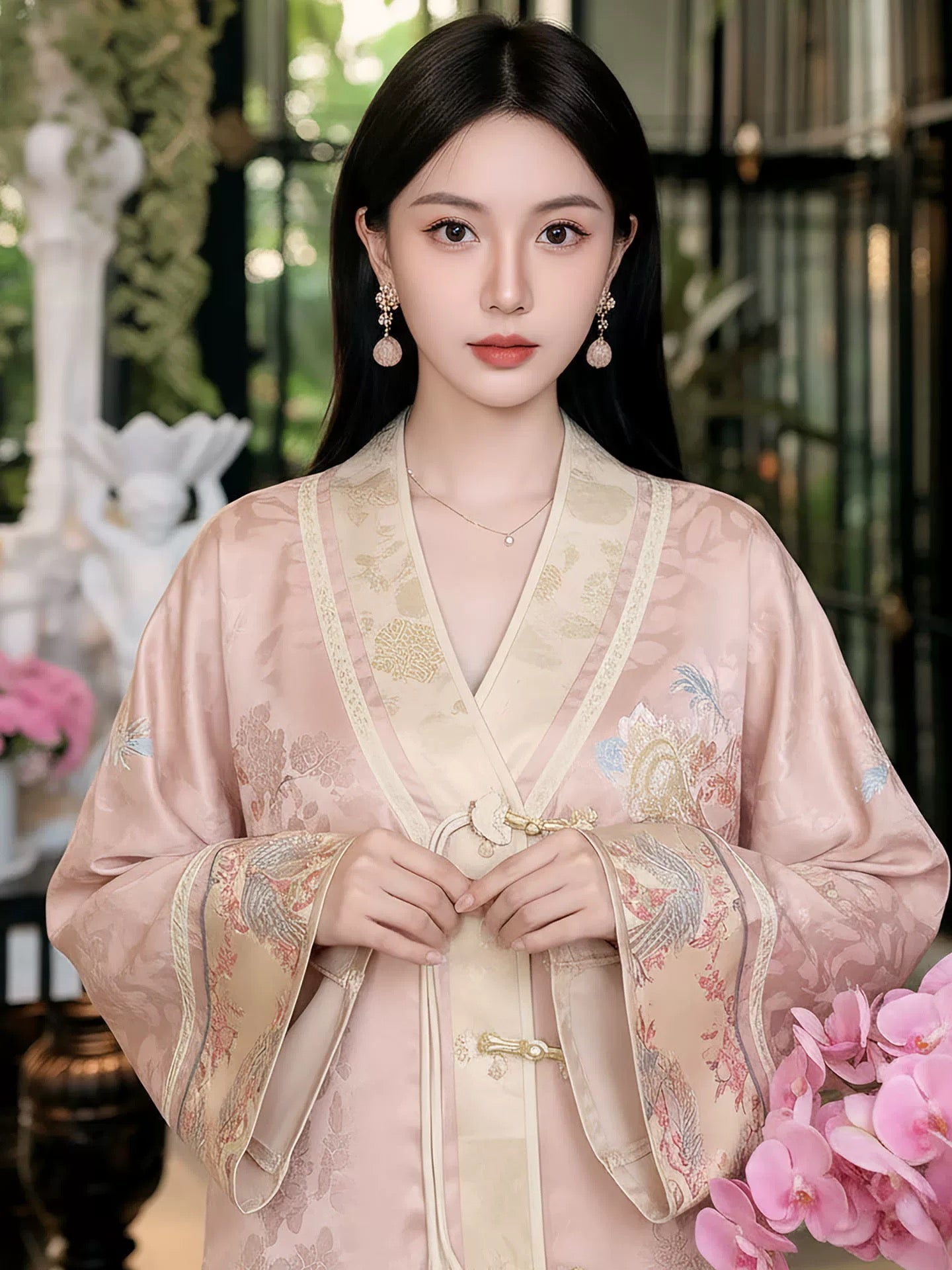 Meilin Silk Kimono Blush