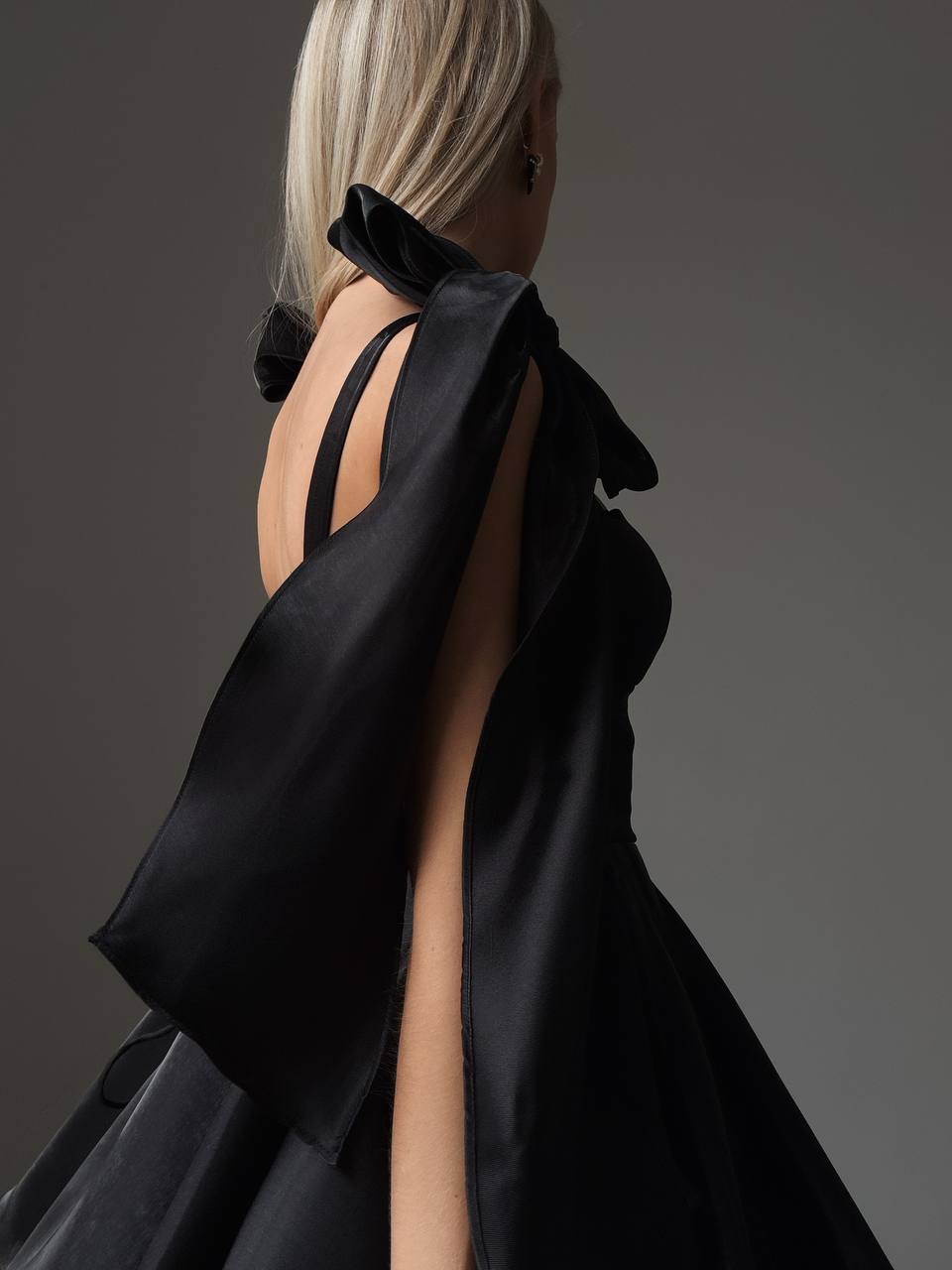 Bow Mini Dress Black