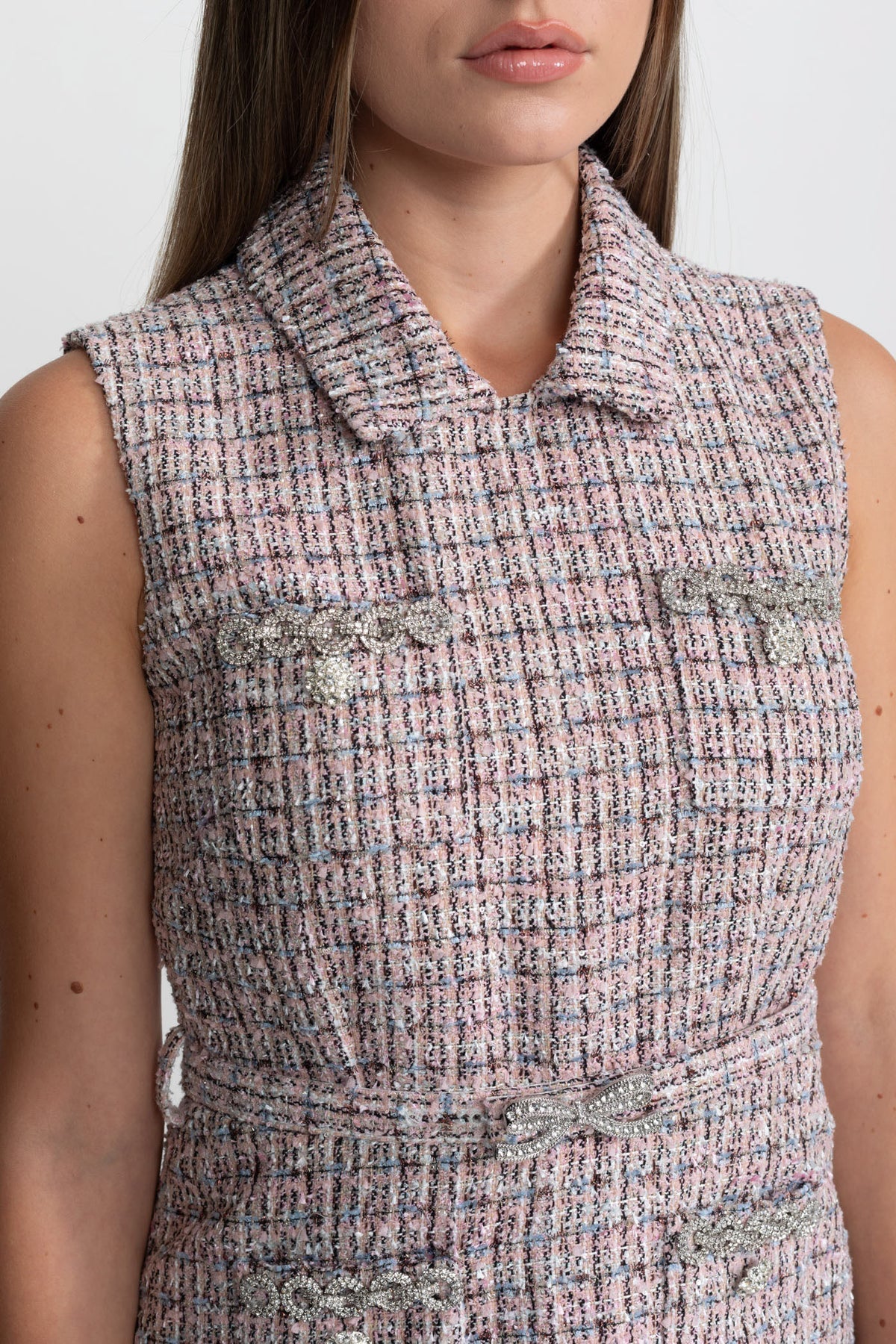 Celeste Tweed & Tulle Mini Dress