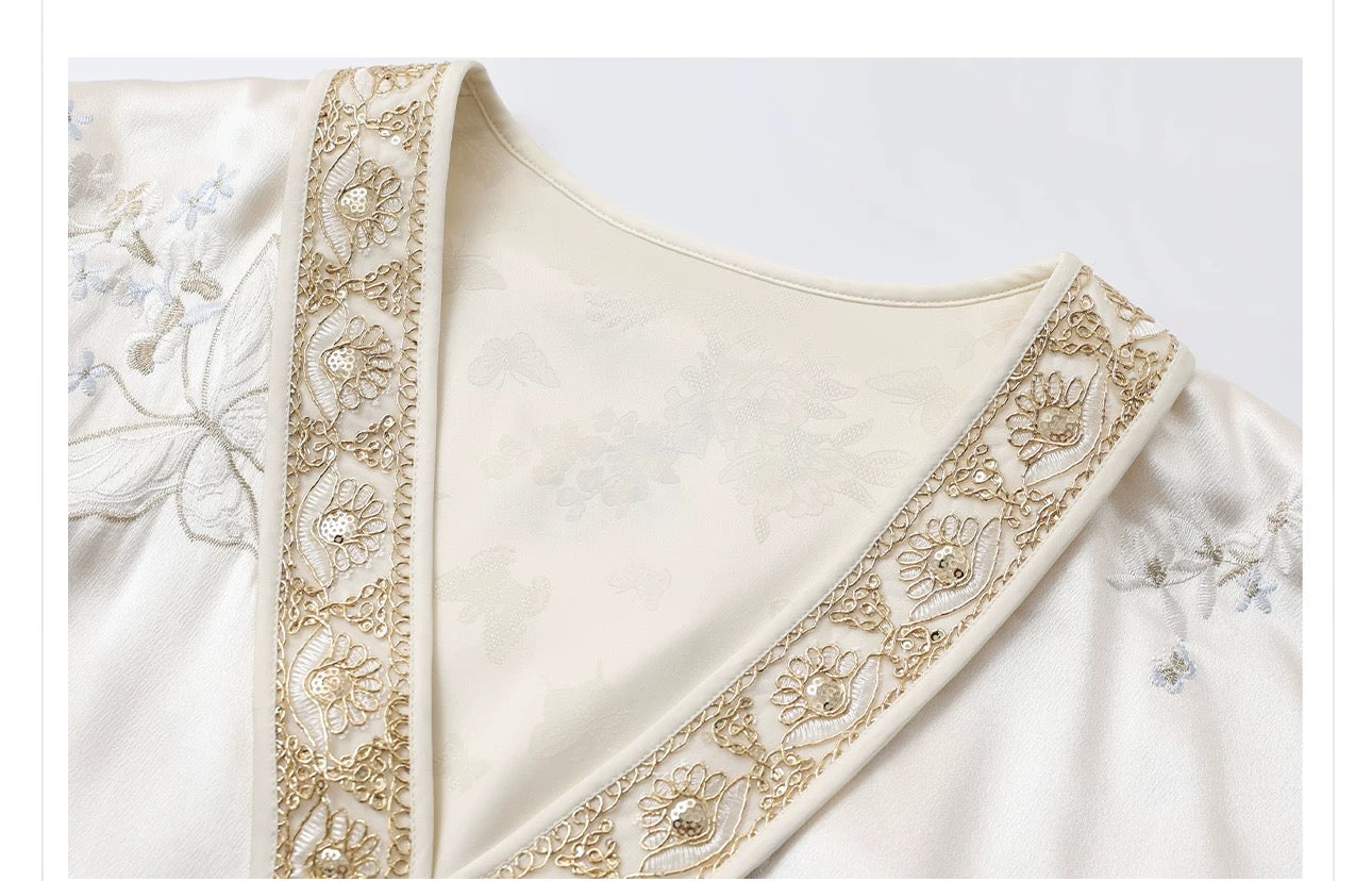 Yue Silk Kimono Pearl