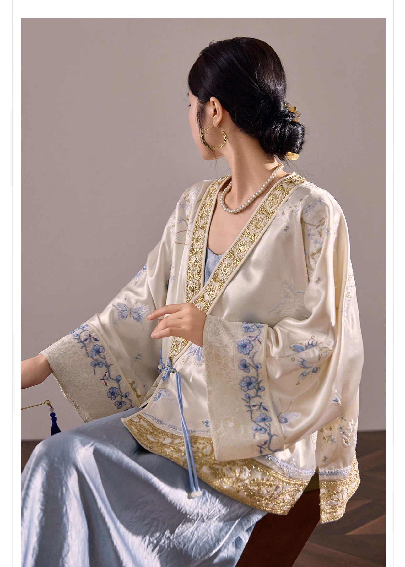 Yue Silk Kimono Pearl