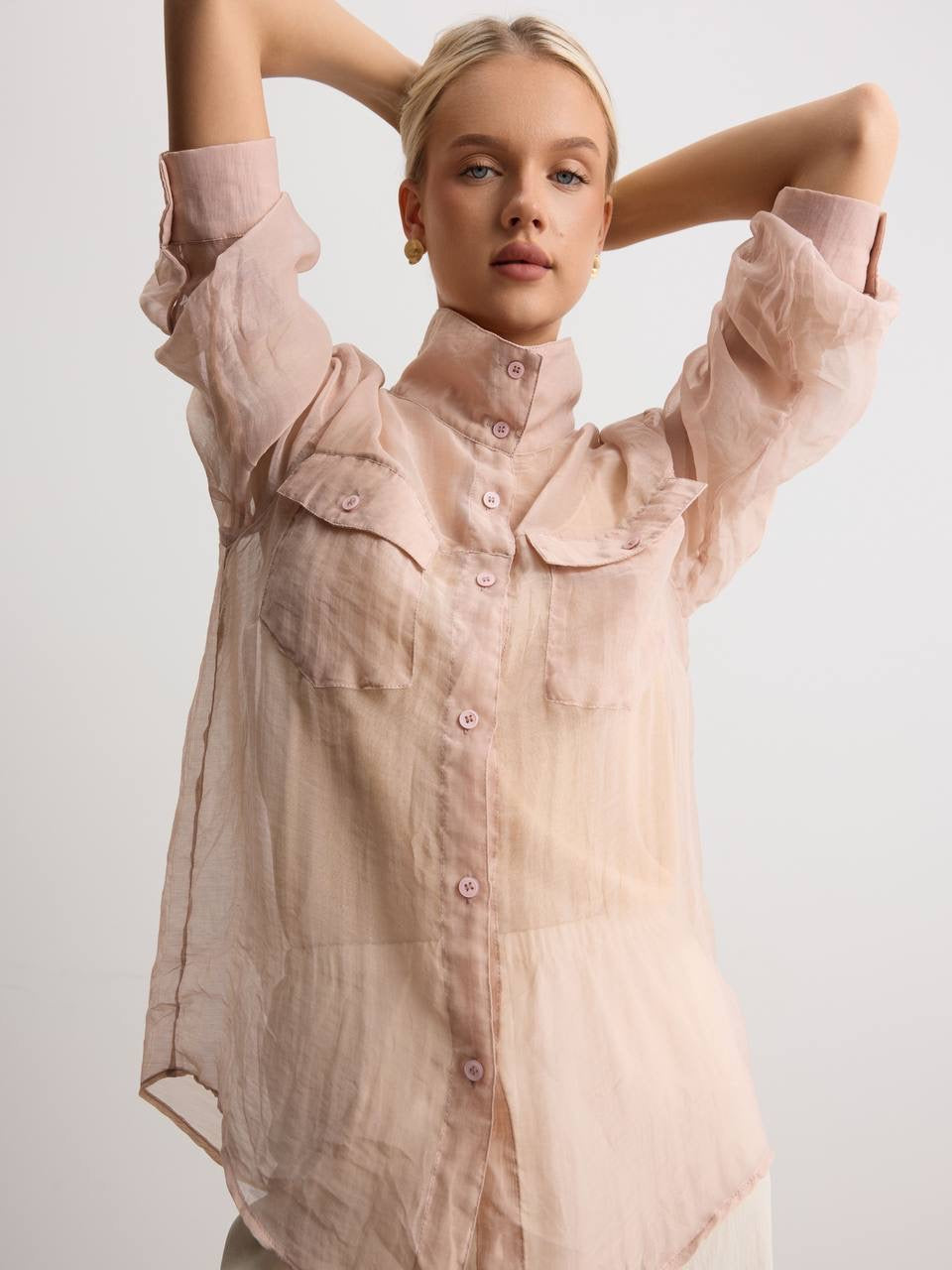 Celeste Organza Blouse Pink