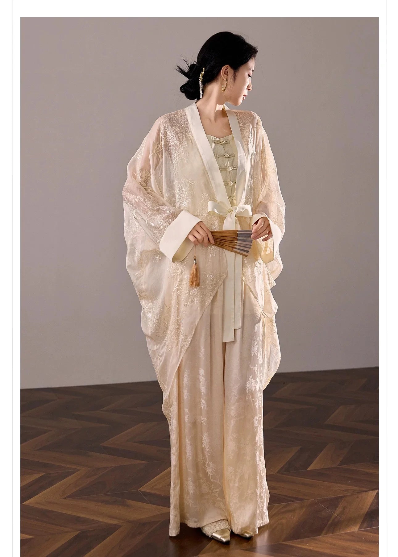 Amani Silk Kimono Set Ivory