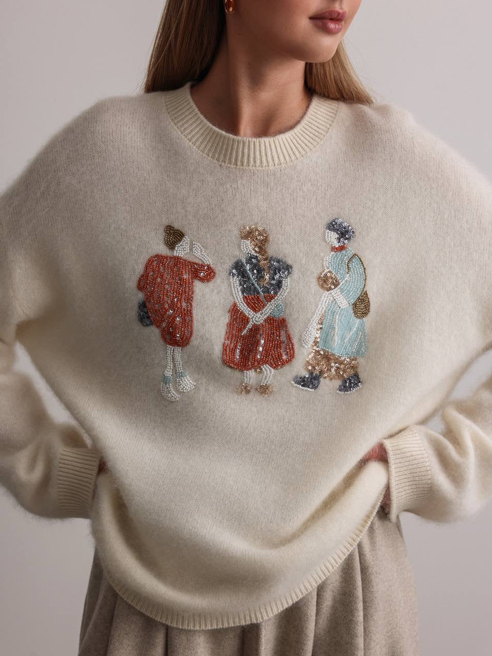 Embellished Knit Sweater