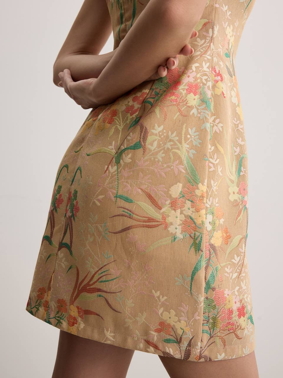 Floral Jacquard Mini Dress