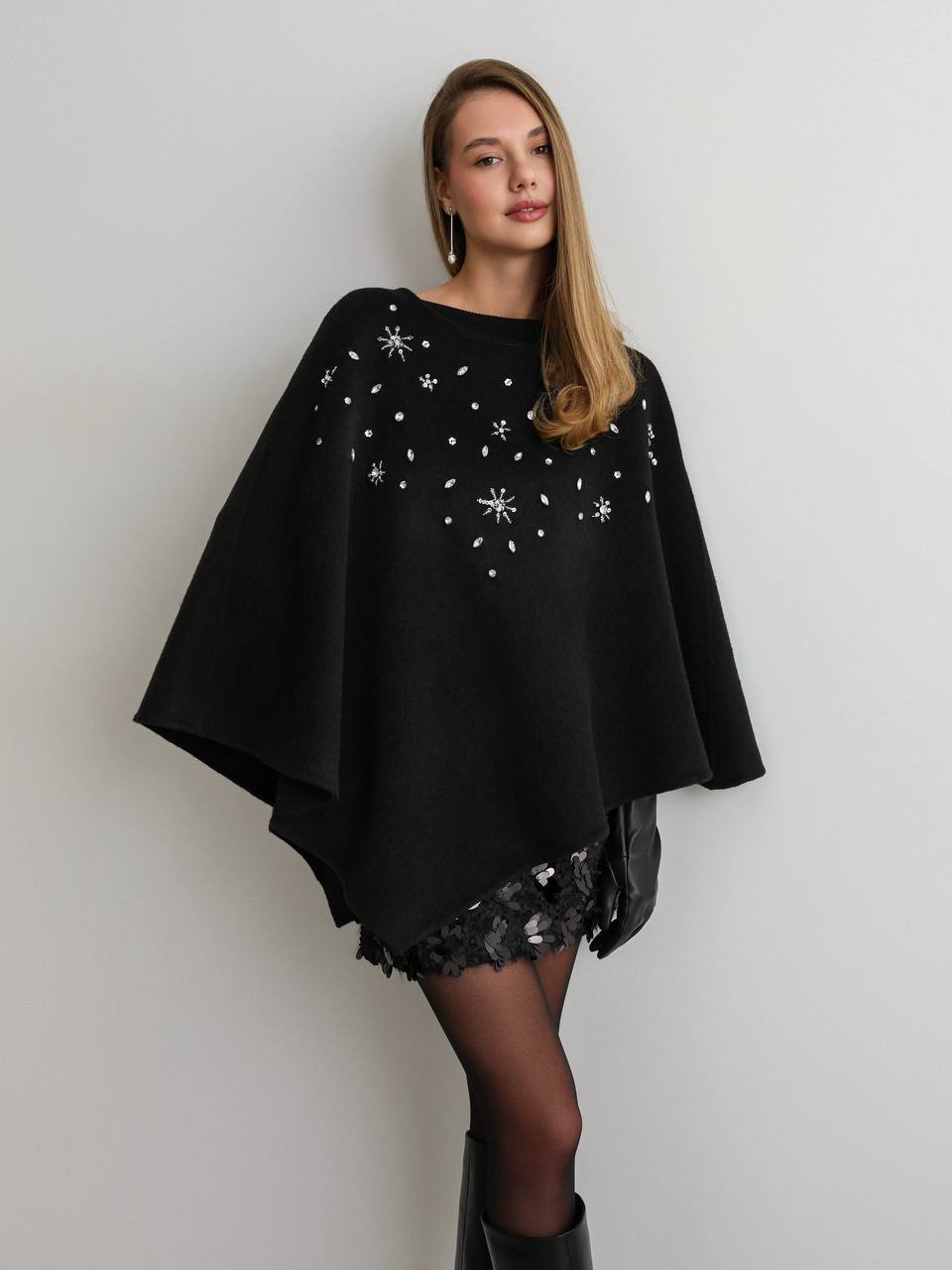 Celeste Crystal Knit Cape
