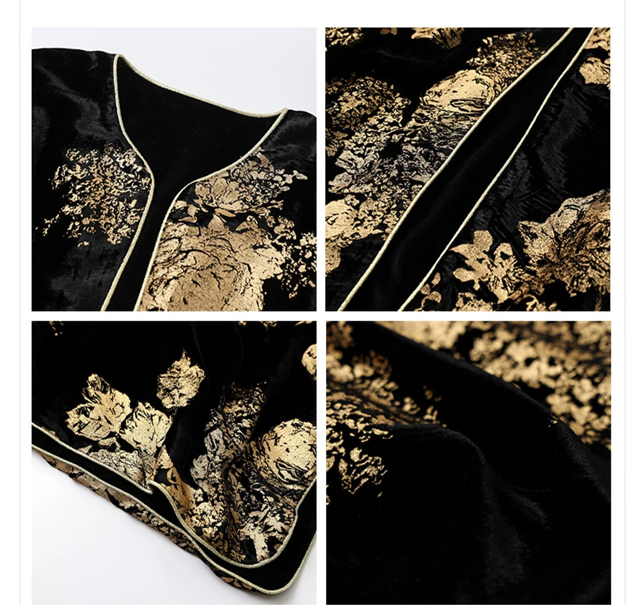 Noor Reversible Velvet Cape Black & Gold