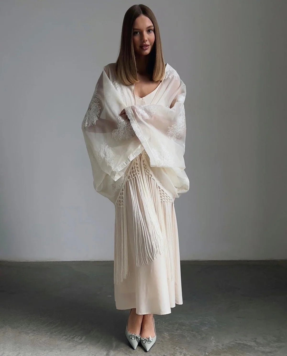 Embroidered Kimono Blouse