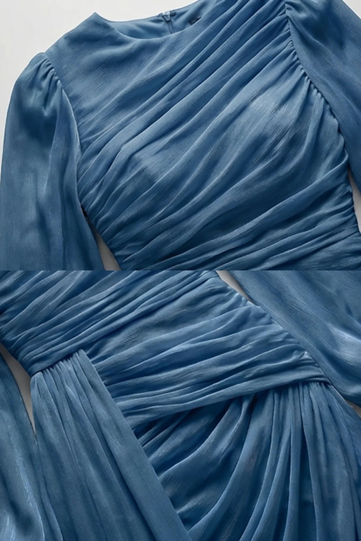 Seraphina Draped Maxi Dress Steel Blue
