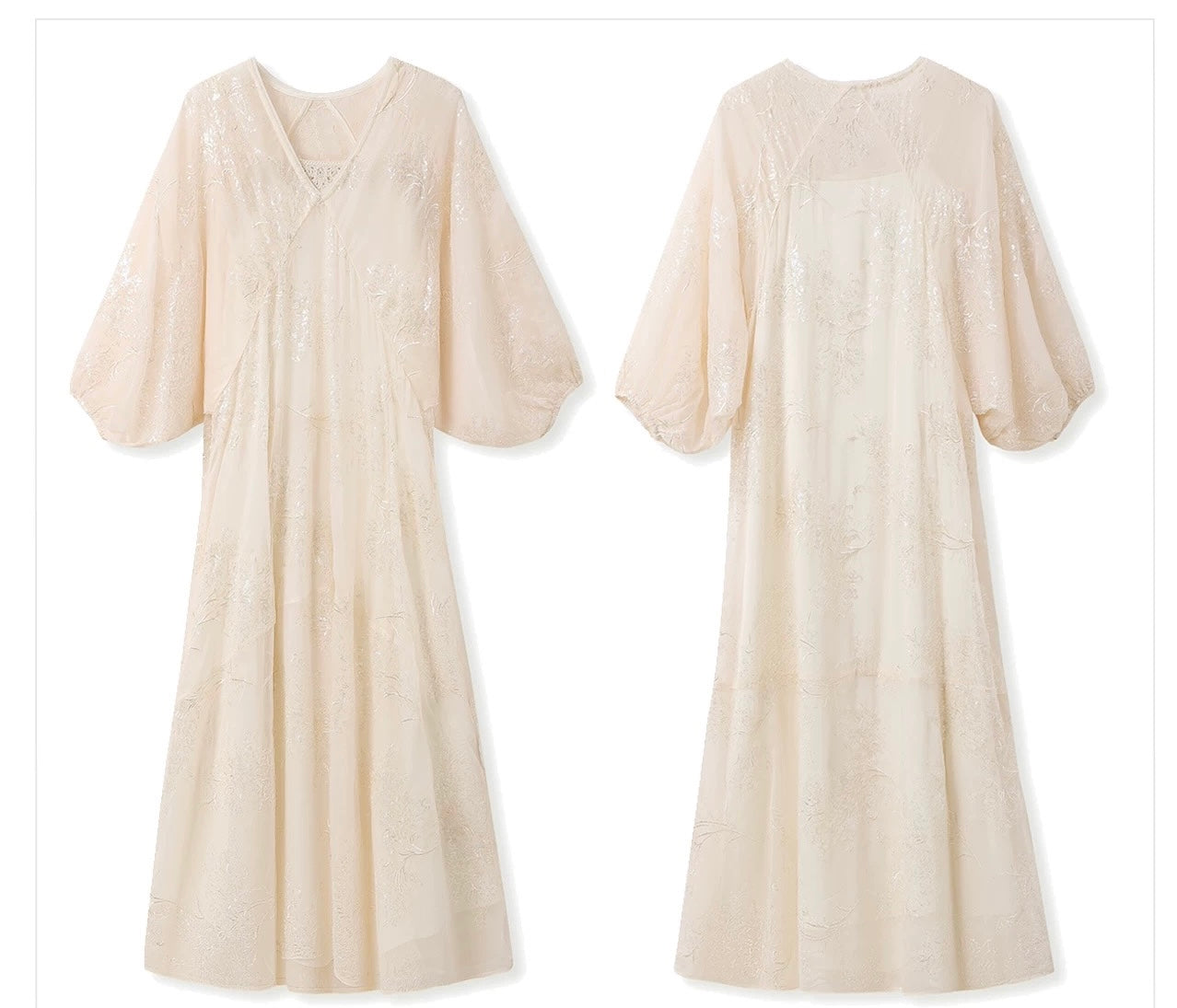Amara Silk Dress Set Ivory