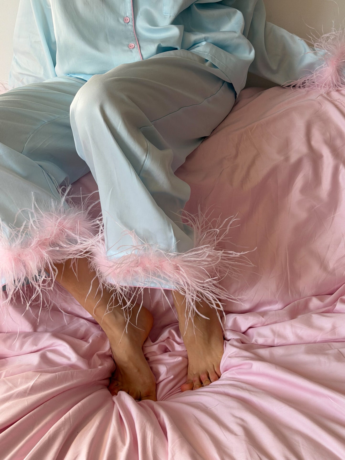 Milana Feather Lounge Set - Mint