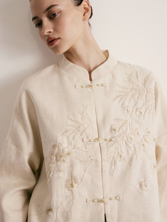 Mei Linen Embroidered Jacket