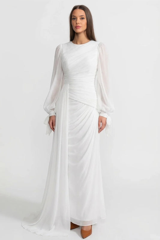 Seraphina Draped Maxi Dress White