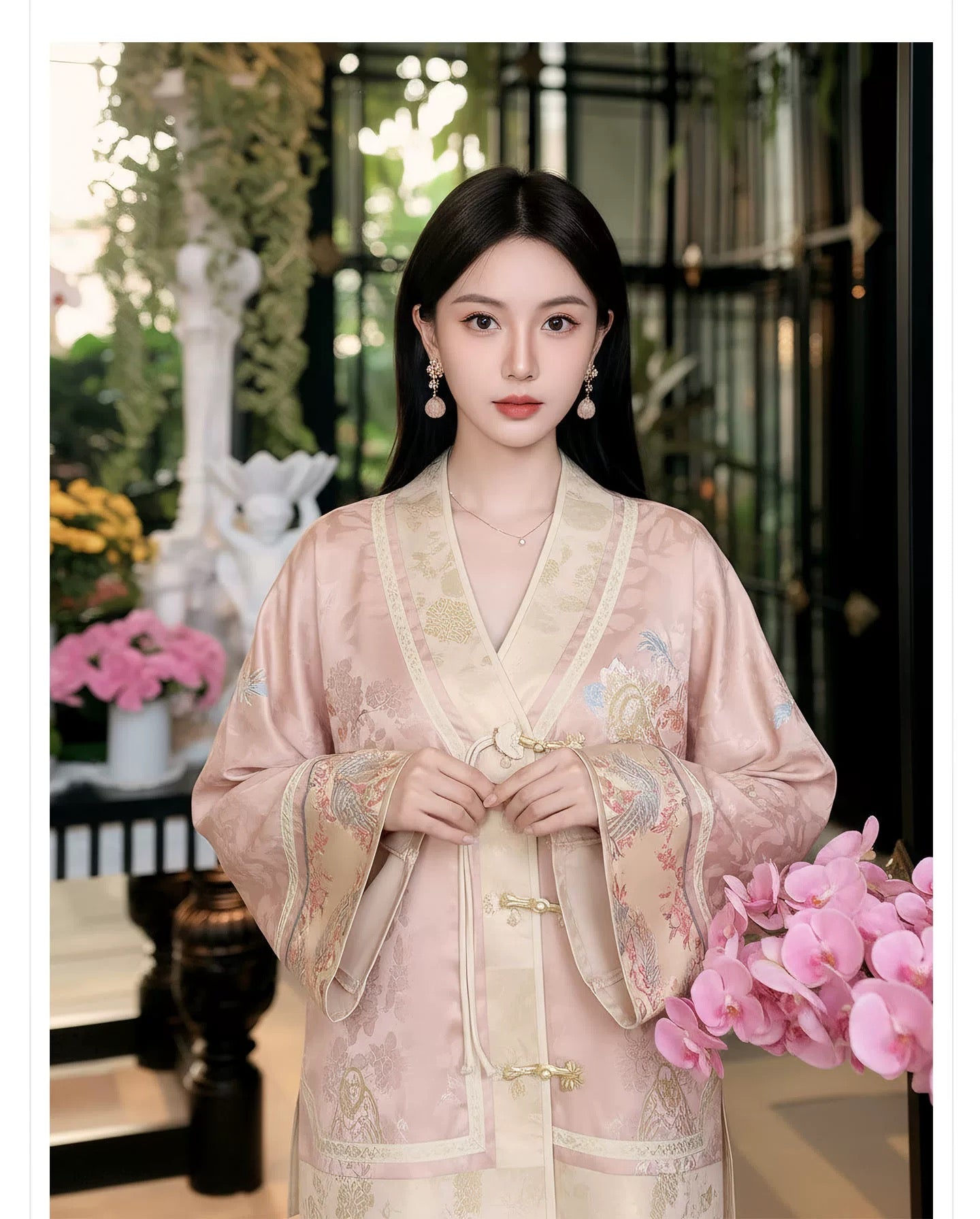 Meilin Silk Kimono Blush
