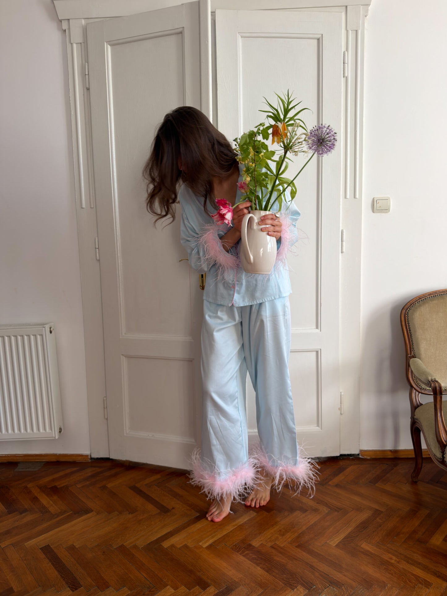 Milana Feather Lounge Set - Mint