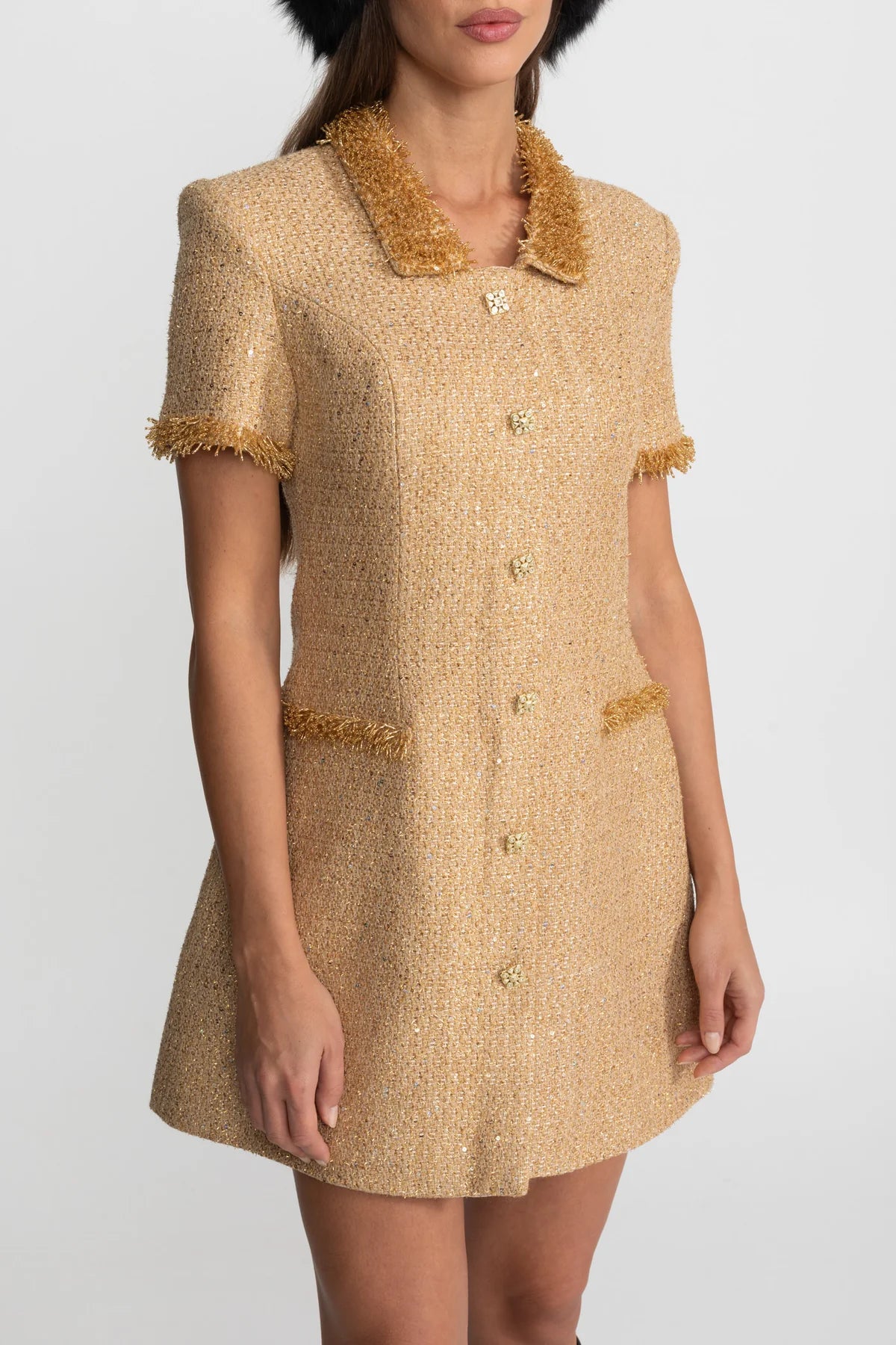 A-Mora Tweed Mini Dress