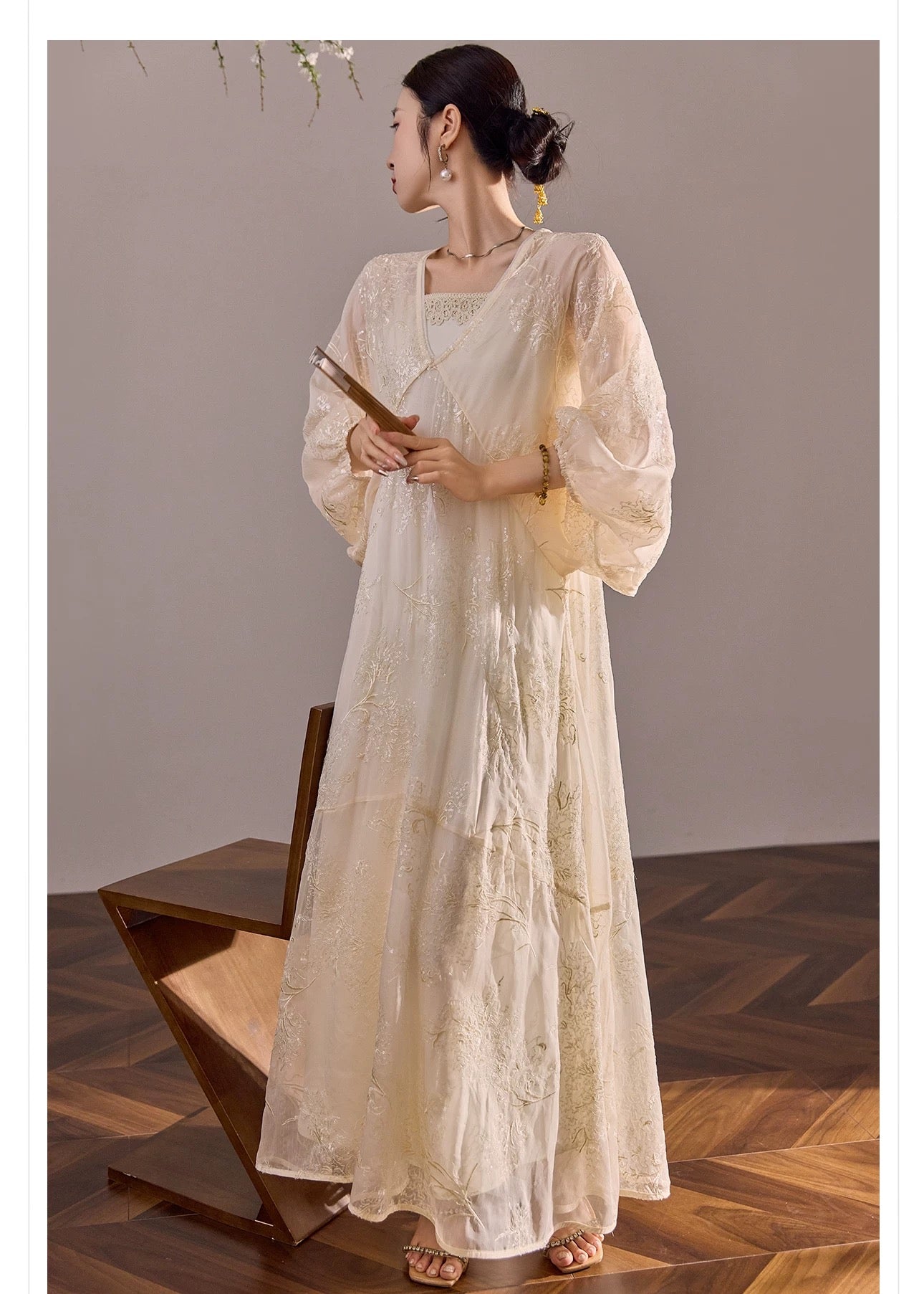 Amara Silk Dress Set Ivory