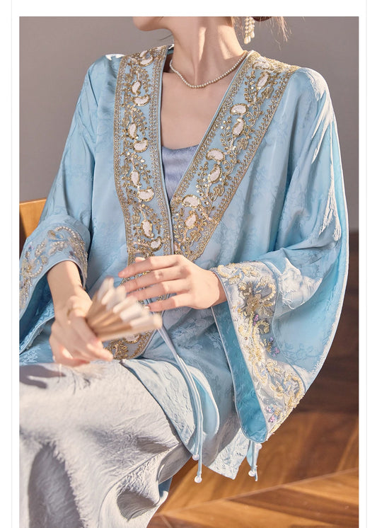 Zahra Silk Kimono Sky Blue