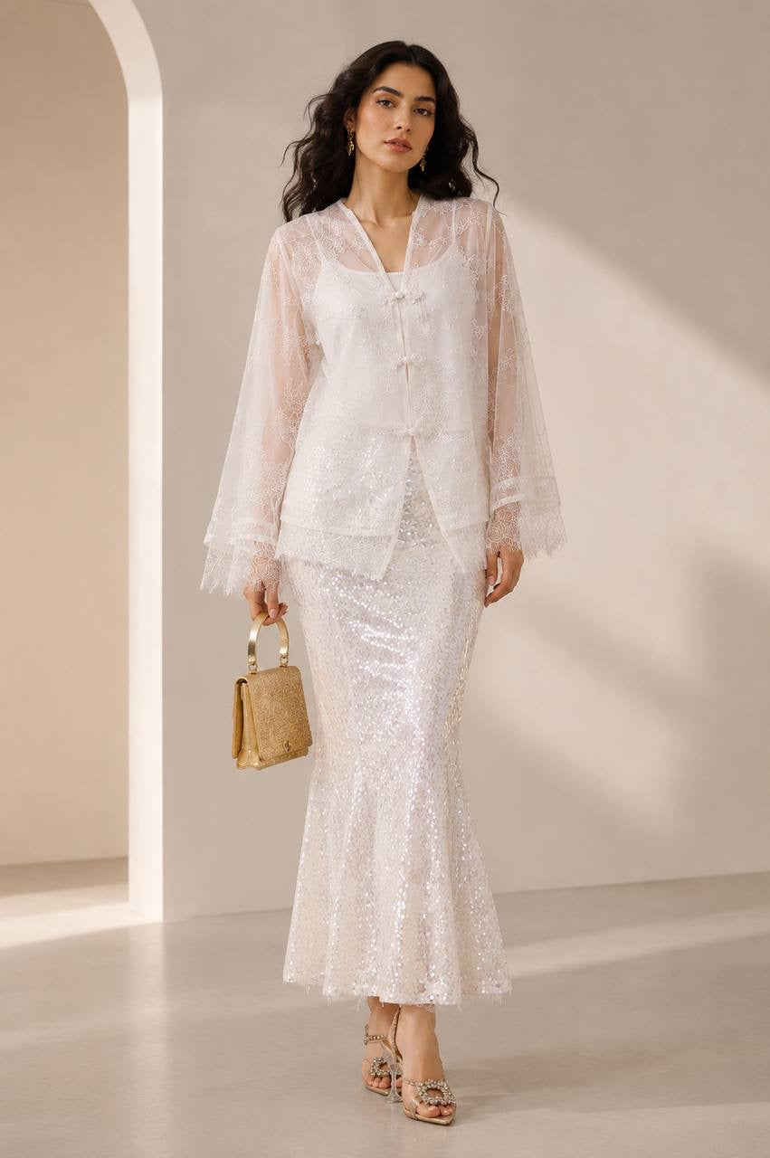 Camellia Lace Kimono Milk