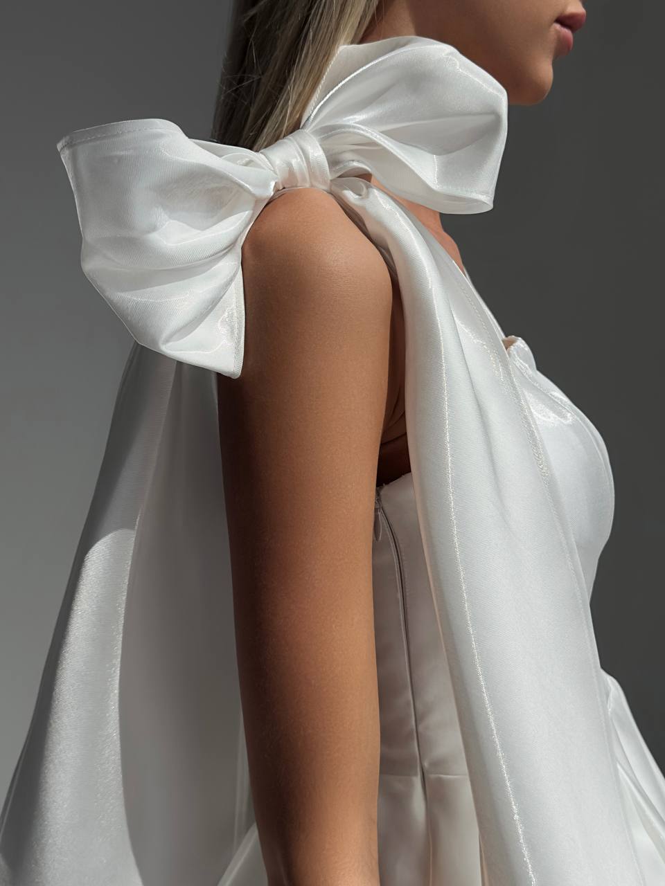 Bow Mini Dress White