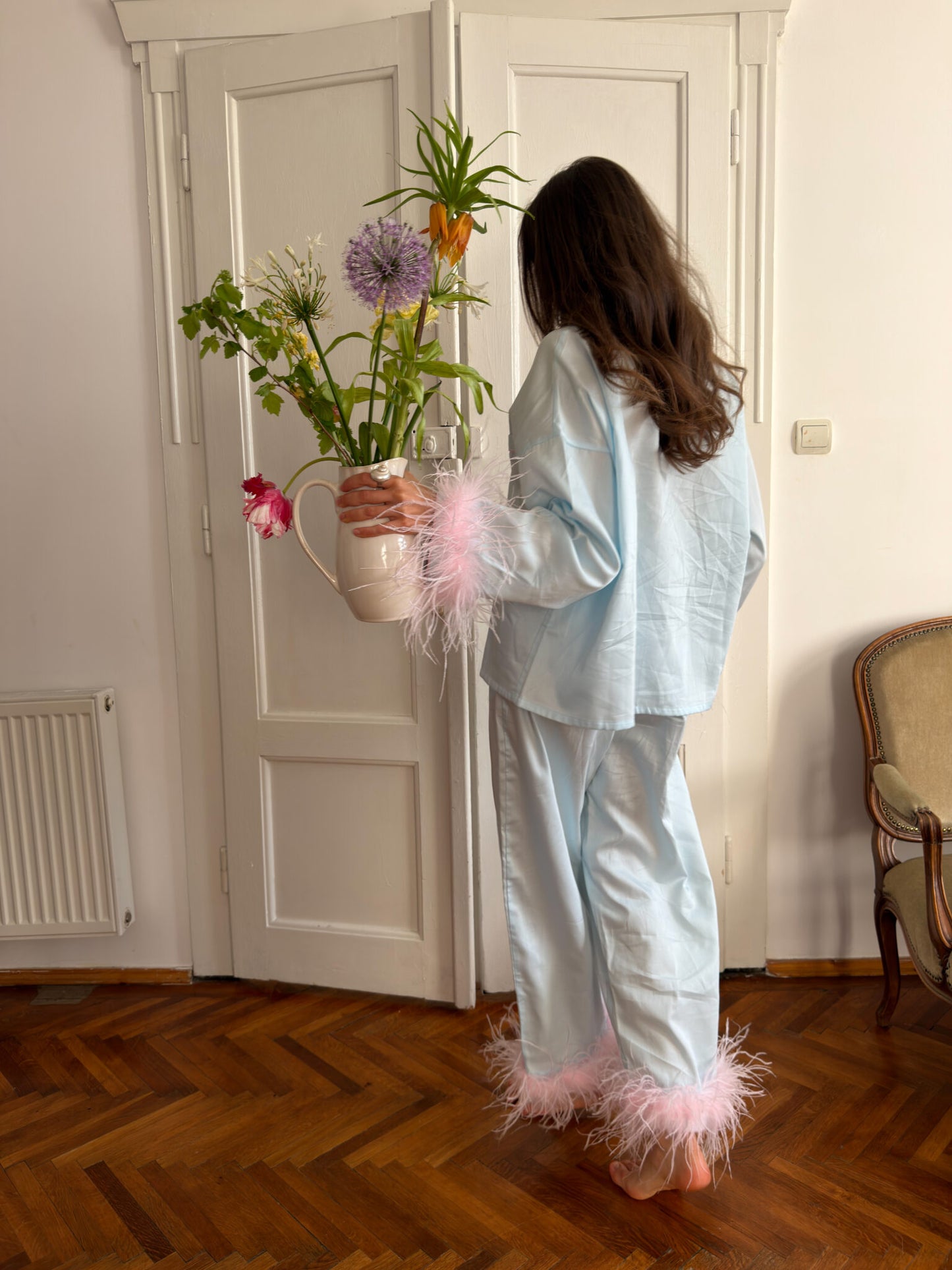 Milana Feather Lounge Set - Mint