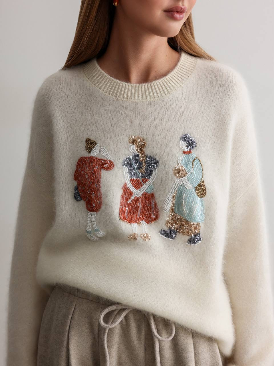 Embellished Knit Sweater