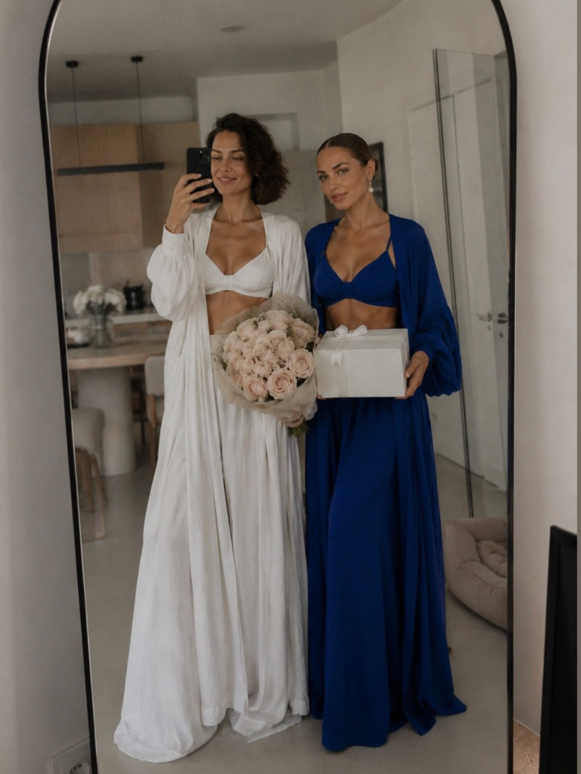 Elara — linen lounge set Blue