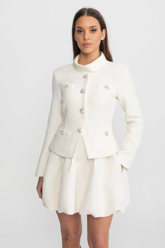Celeste — ivory mini dress with jacket